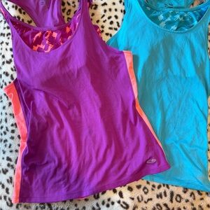 Two Champion C9 Purple and Blue Athletic Tank Yoga Tops